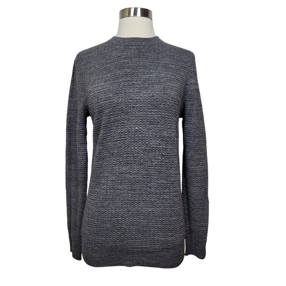 H&M Men's Heather Gray Textured Long Sleeve Round Neck Sweater Top Size XS - Picture 1 of 7